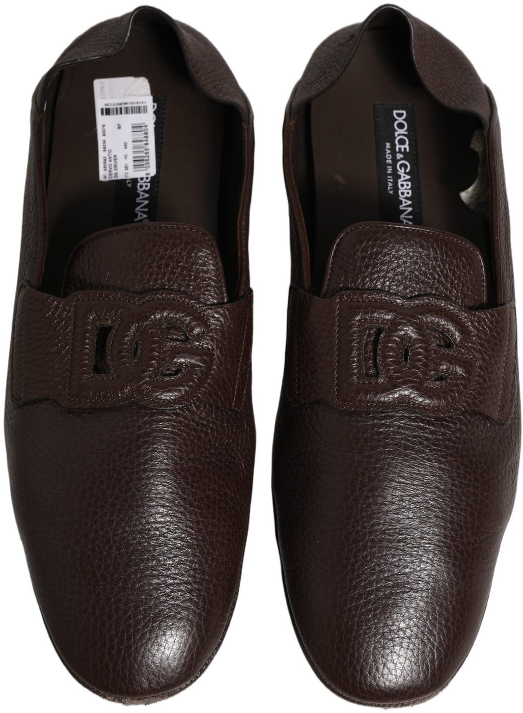 Dolce & Gabbana Brown Deerskin Leather Driver Loafers Shoes