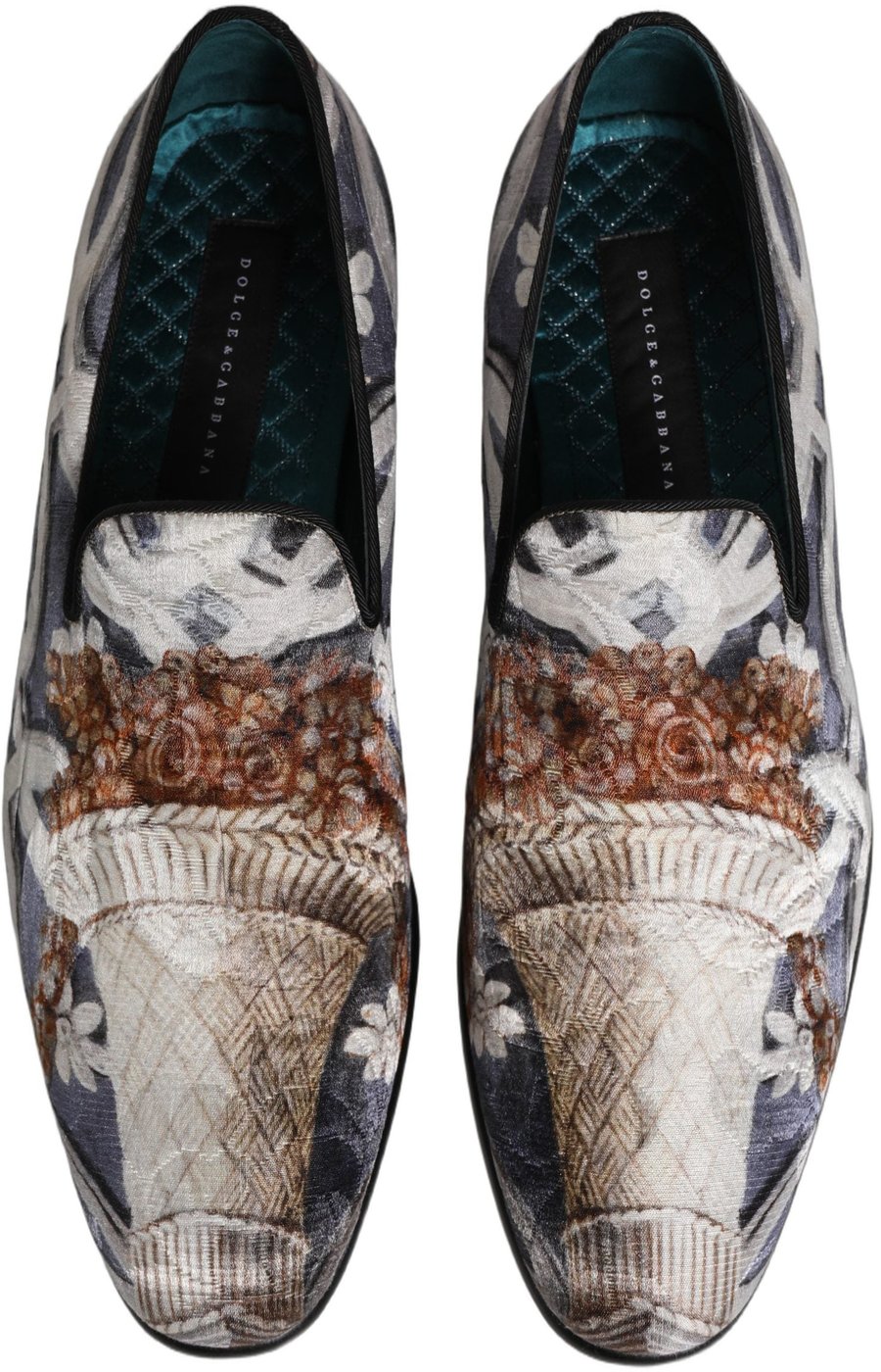 Dolce & Gabbana Multicolor Floral Tapestry Embroidery Loafer Shoes