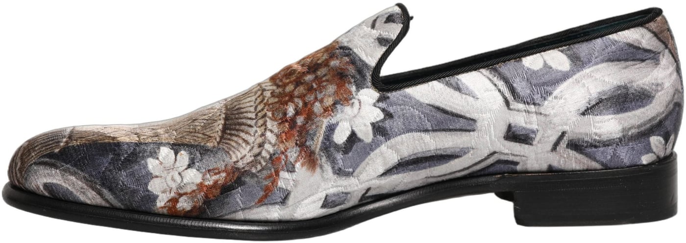 Dolce & Gabbana Multicolor Floral Tapestry Embroidery Loafer Shoes