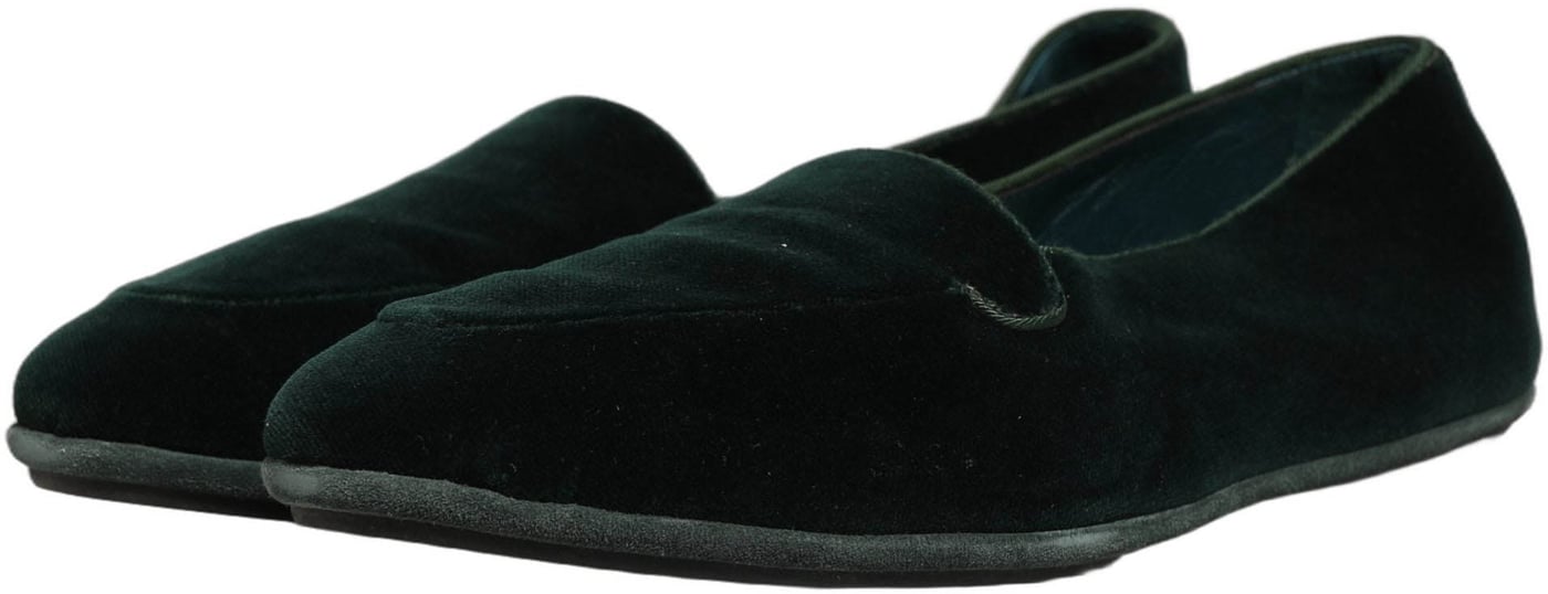 Dolce & Gabbana Green Velvet Slip On Men Flats Loafers Shoes