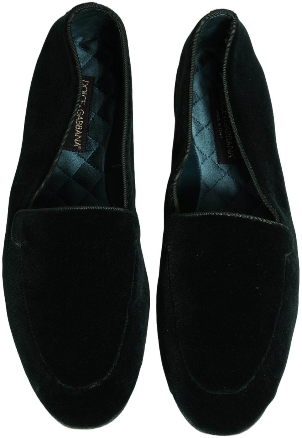 Dolce & Gabbana Green Velvet Slip On Men Flats Loafers Shoes
