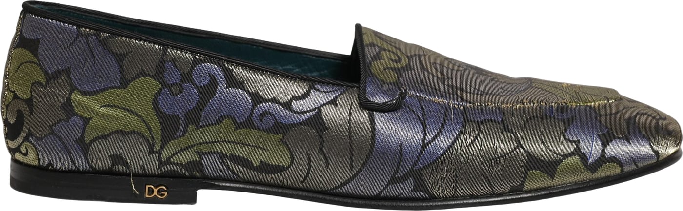 Dolce & Gabbana Multicolor Floral Jacquard Men Loafers Shoes