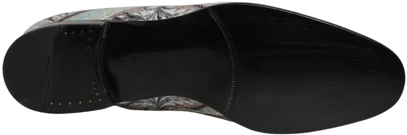 Dolce & Gabbana Multicolor Velvet Baroque Dress Loafers Shoes