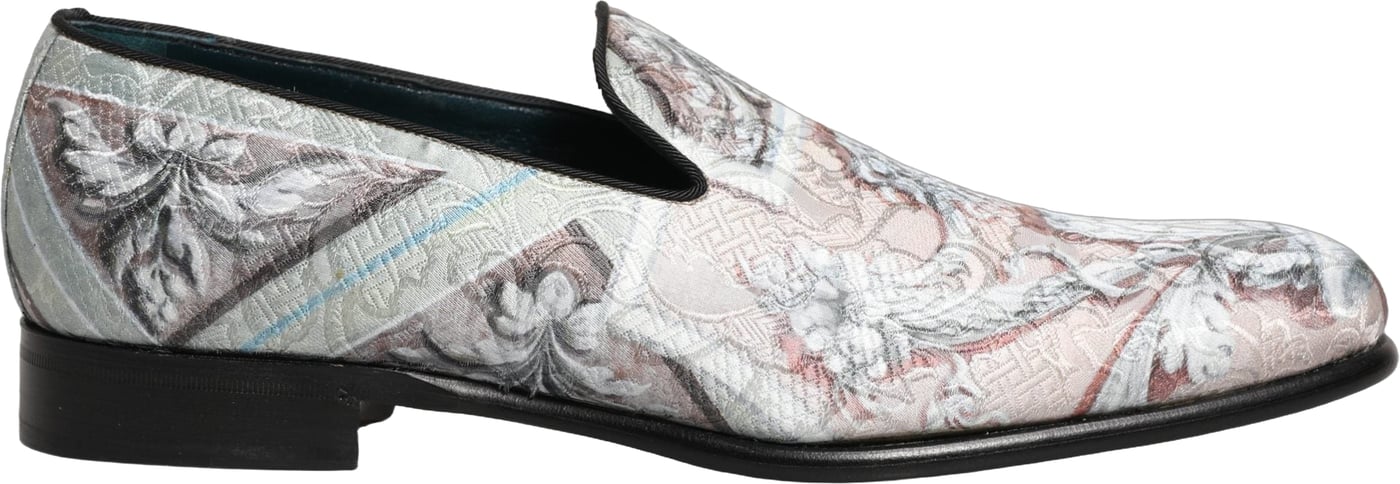 Dolce & Gabbana Multicolor Velvet Baroque Dress Loafers Shoes