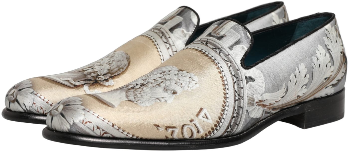 Dolce & Gabbana Multicolor Roman Slip On Dress Loafers Shoes