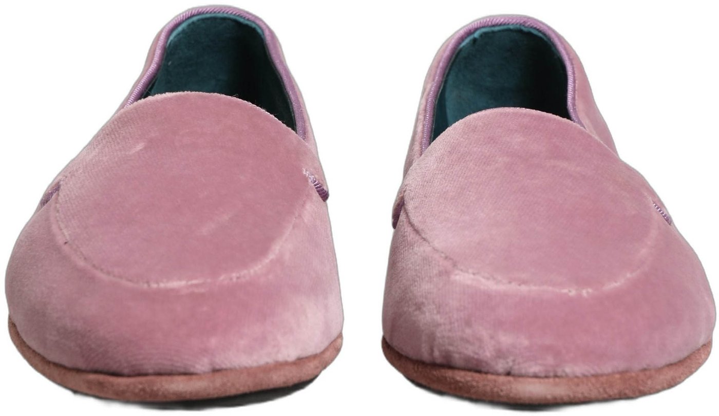 Dolce & Gabbana Pink Velvet Slip On Men Flats Loafers Shoes