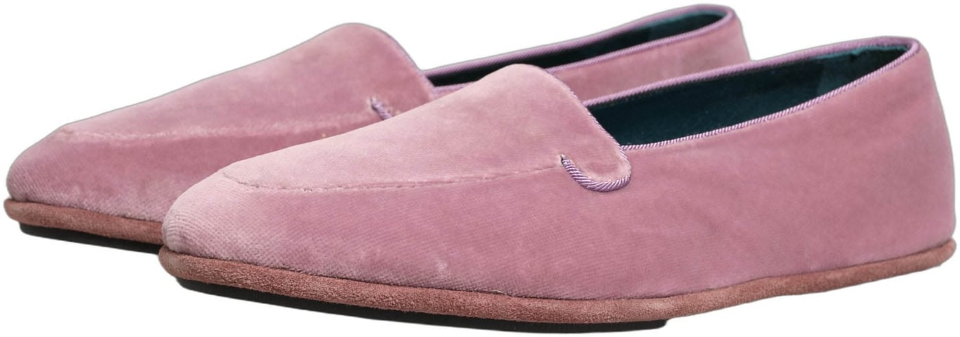 Dolce & Gabbana Pink Velvet Slip On Men Flats Loafers Shoes