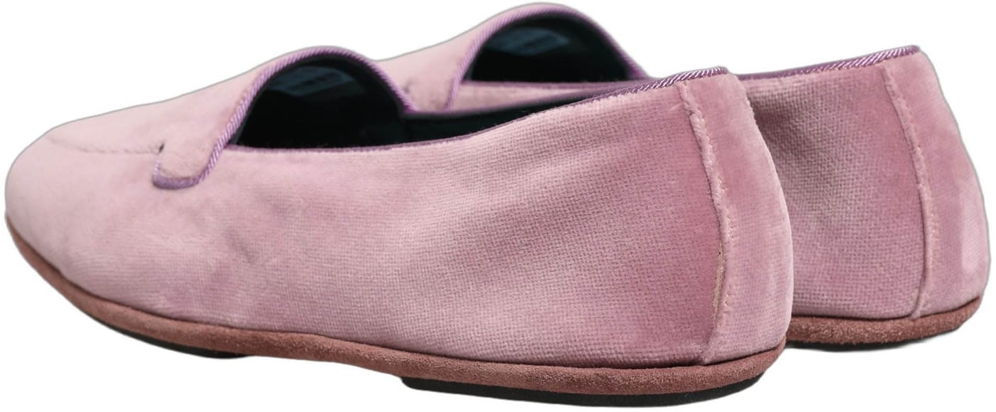 Dolce & Gabbana Pink Velvet Slip On Men Flats Loafers Shoes
