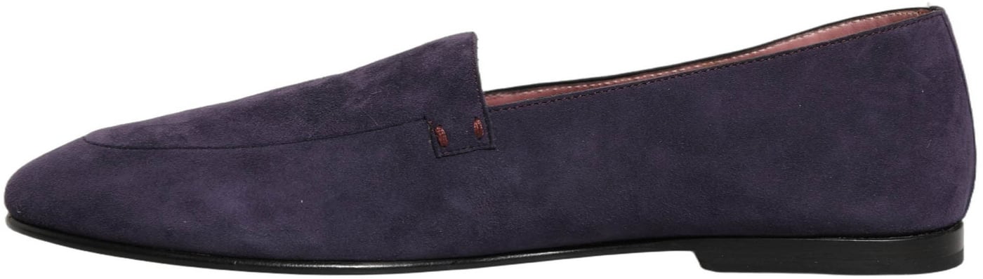 Dolce & Gabbana Violet Velvet Slip On Men Flats Loafers Shoes