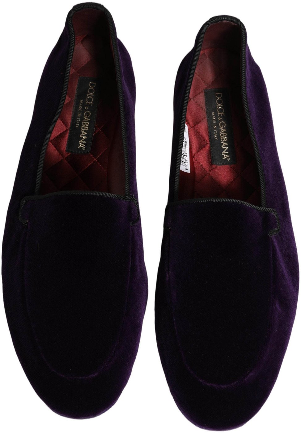 Dolce & Gabbana Violet Velvet Slip On Men Flats Loafers Shoes