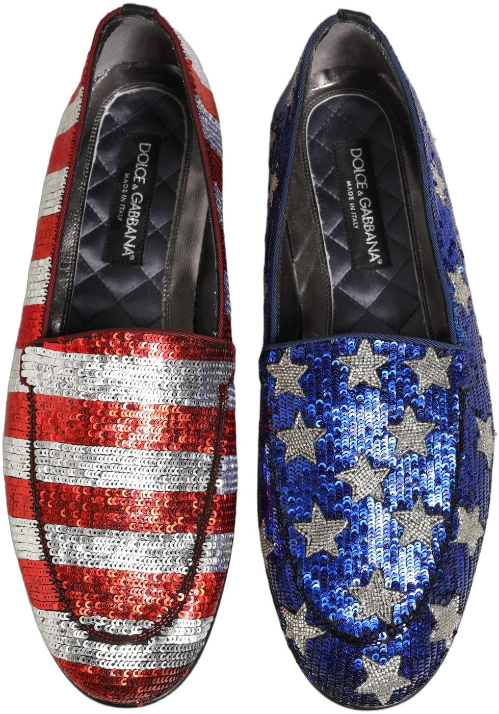 Dolce & Gabbana Multicolor Flag Sequin Dress Loafers Shoes