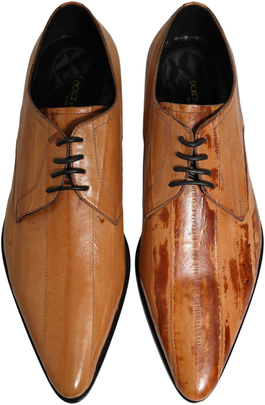 Dolce & Gabbana Brown Leather Lace Up Men Derby Dress Shoes