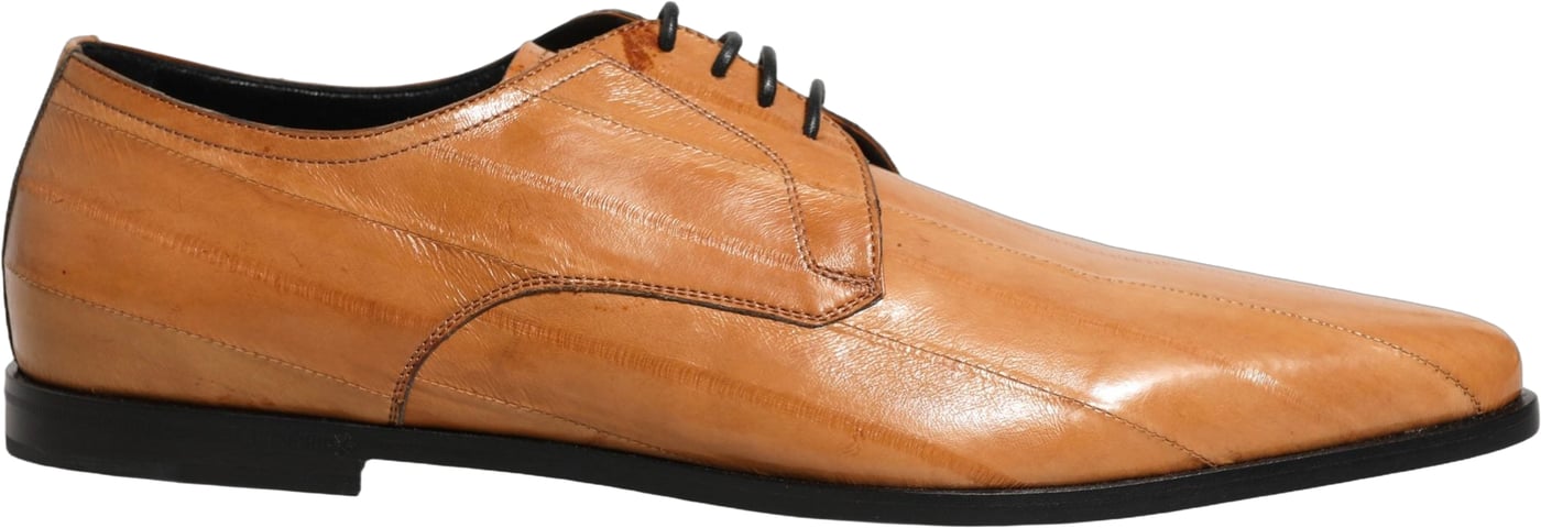 Dolce & Gabbana Brown Leather Lace Up Men Derby Dress Shoes