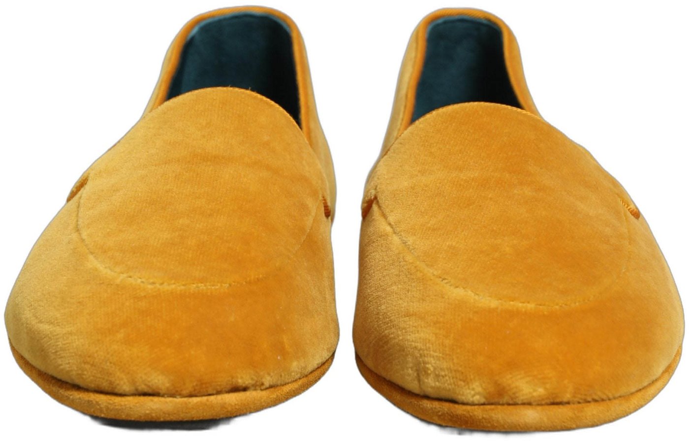 Dolce & Gabbana Yellow Velvet Slip On Men Dress Loafers Shoes