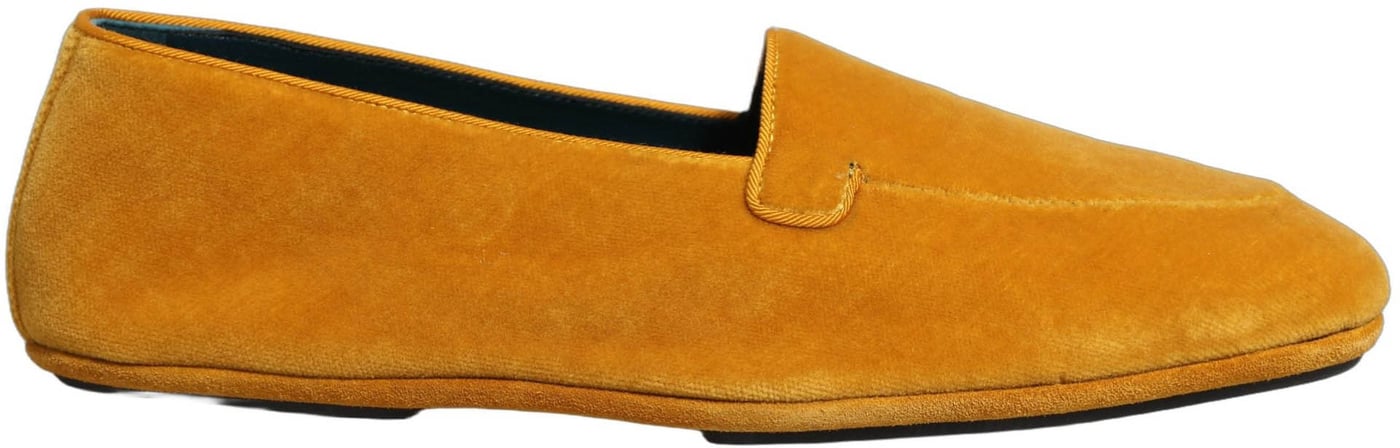 Dolce & Gabbana Yellow Velvet Slip On Men Dress Loafers Shoes