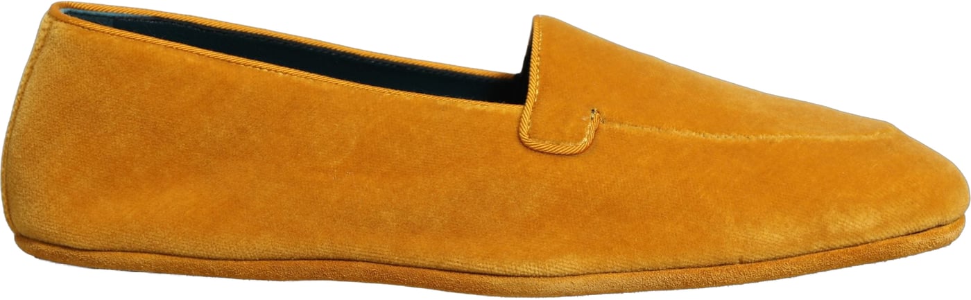Dolce & Gabbana Yellow Velvet Slip On Men Dress Loafers Shoes