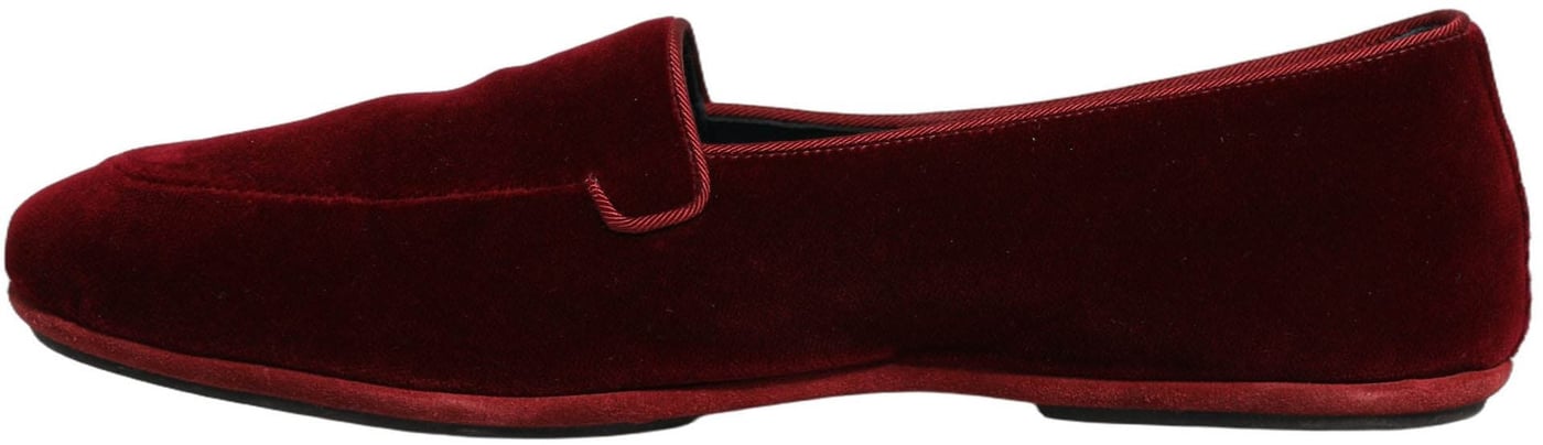 Dolce & Gabbana Maroon Velvet Slip On Men Flats Loafers Shoes