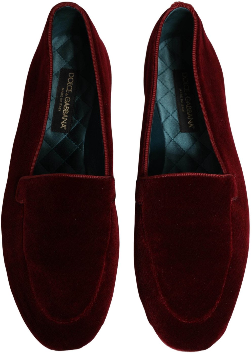 Dolce & Gabbana Maroon Velvet Slip On Men Flats Loafers Shoes