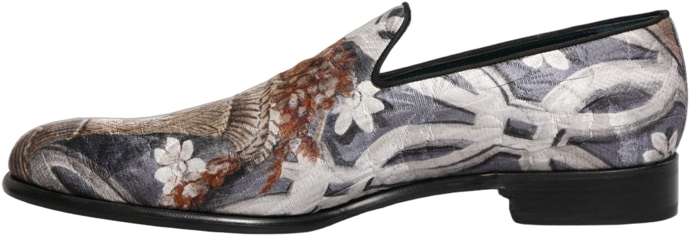 Dolce & Gabbana Multicolor Floral Tapestry Embroidery Loafer Shoes