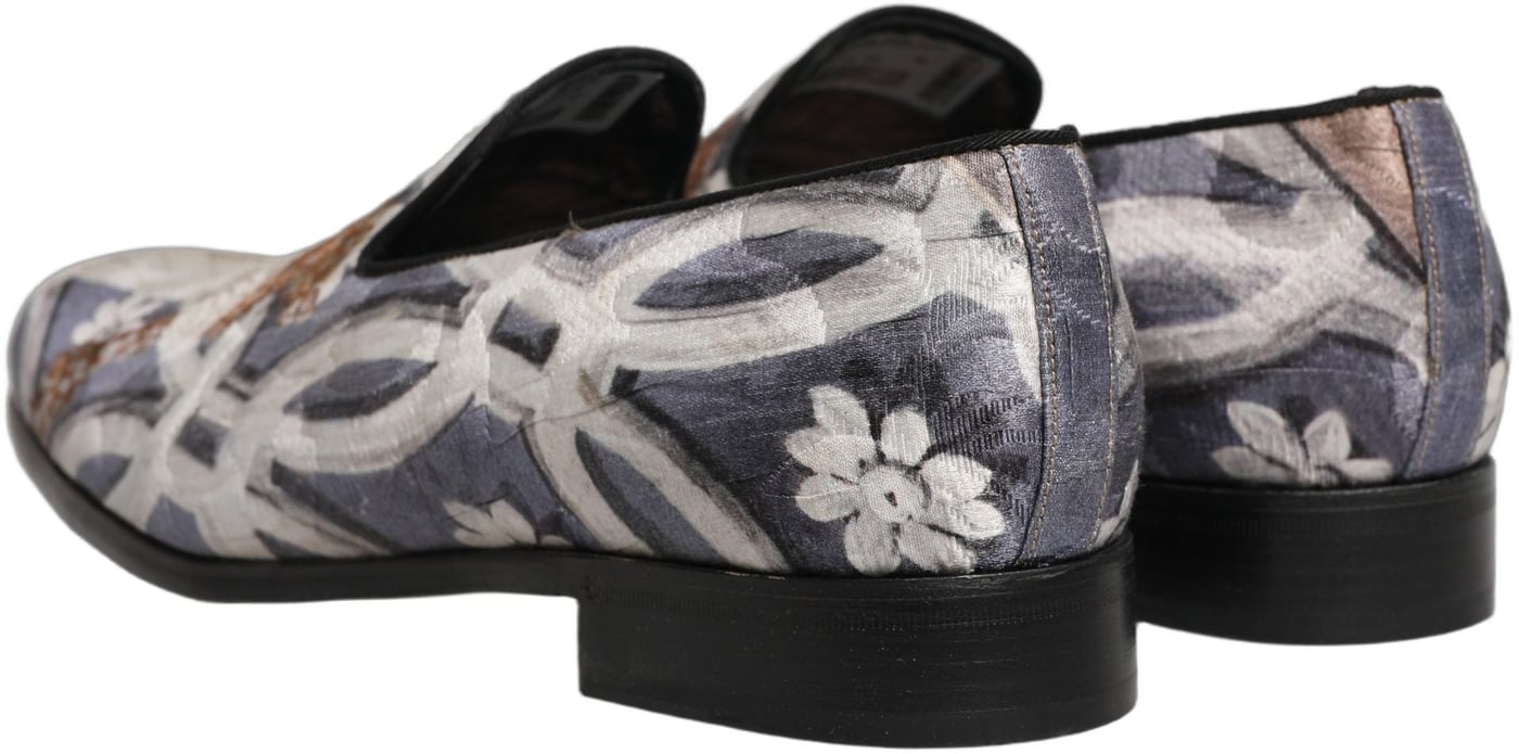 Dolce & Gabbana Multicolor Floral Tapestry Embroidery Loafer Shoes