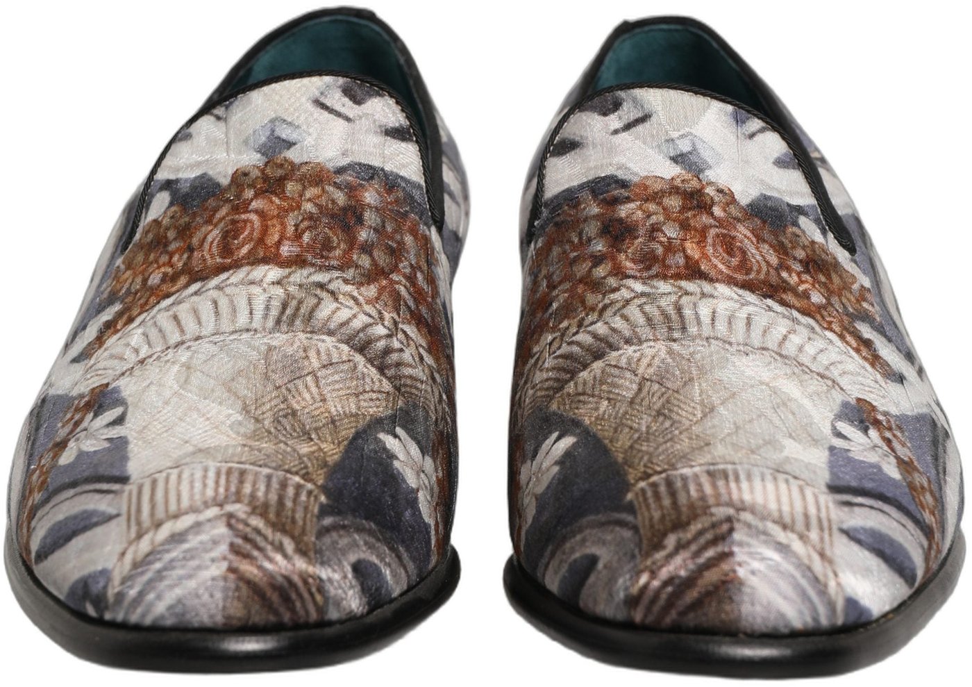 Dolce & Gabbana Multicolor Floral Tapestry Embroidery Loafer Shoes