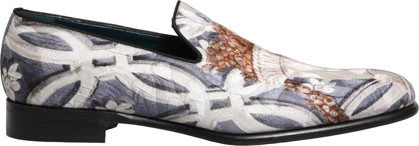 Dolce & Gabbana Multicolor Floral Tapestry Embroidery Loafer Shoes