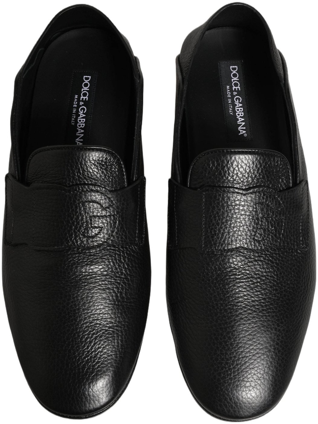 Dolce & Gabbana Black Deerskin Leather Driver Loafers Shoes