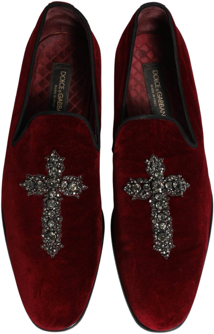 Dolce & Gabbana Maroon Suede Cross Slip On Dress Loafers Shoes