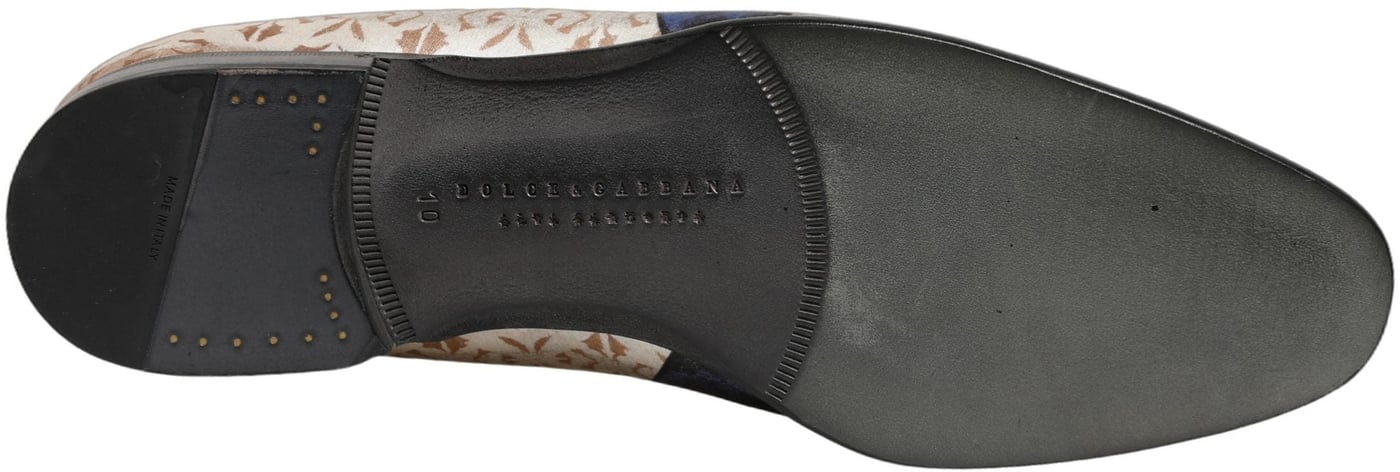 Dolce & Gabbana Multicolor Fruit Print Velvet Loafers Shoes