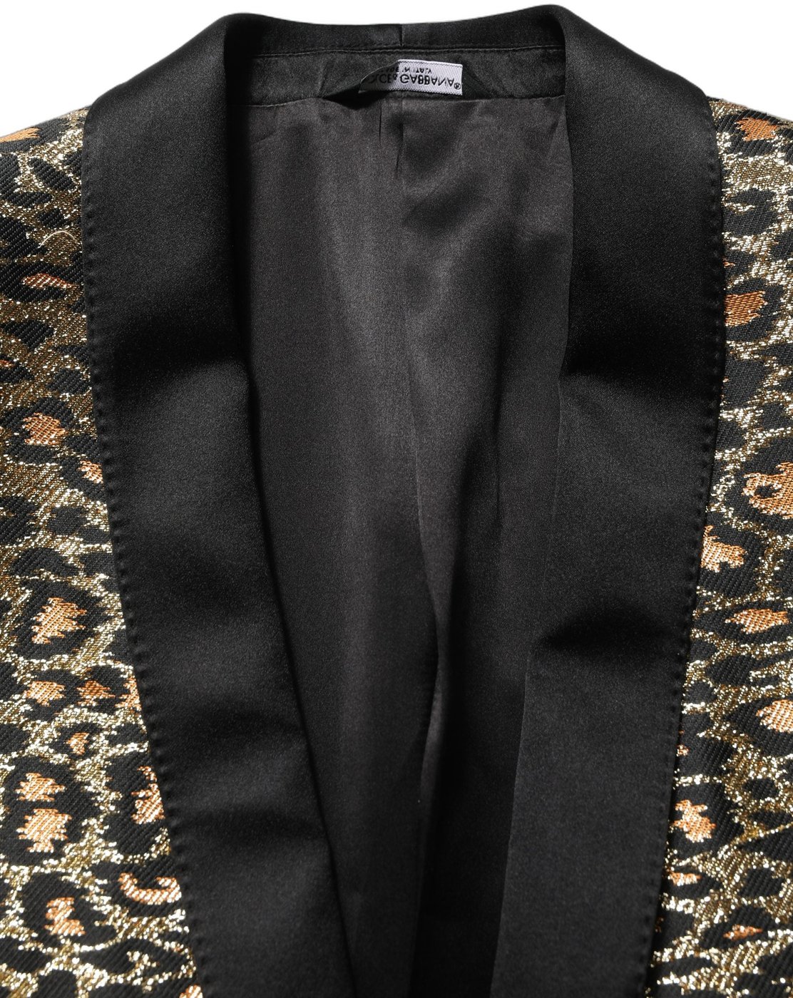 Dolce & Gabbana Gold Leopard Single Breasted Men Coat Jacket