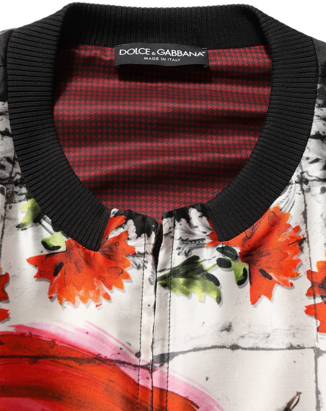 Dolce & Gabbana Multicolor Majolica Bull Print Bomber Jacket