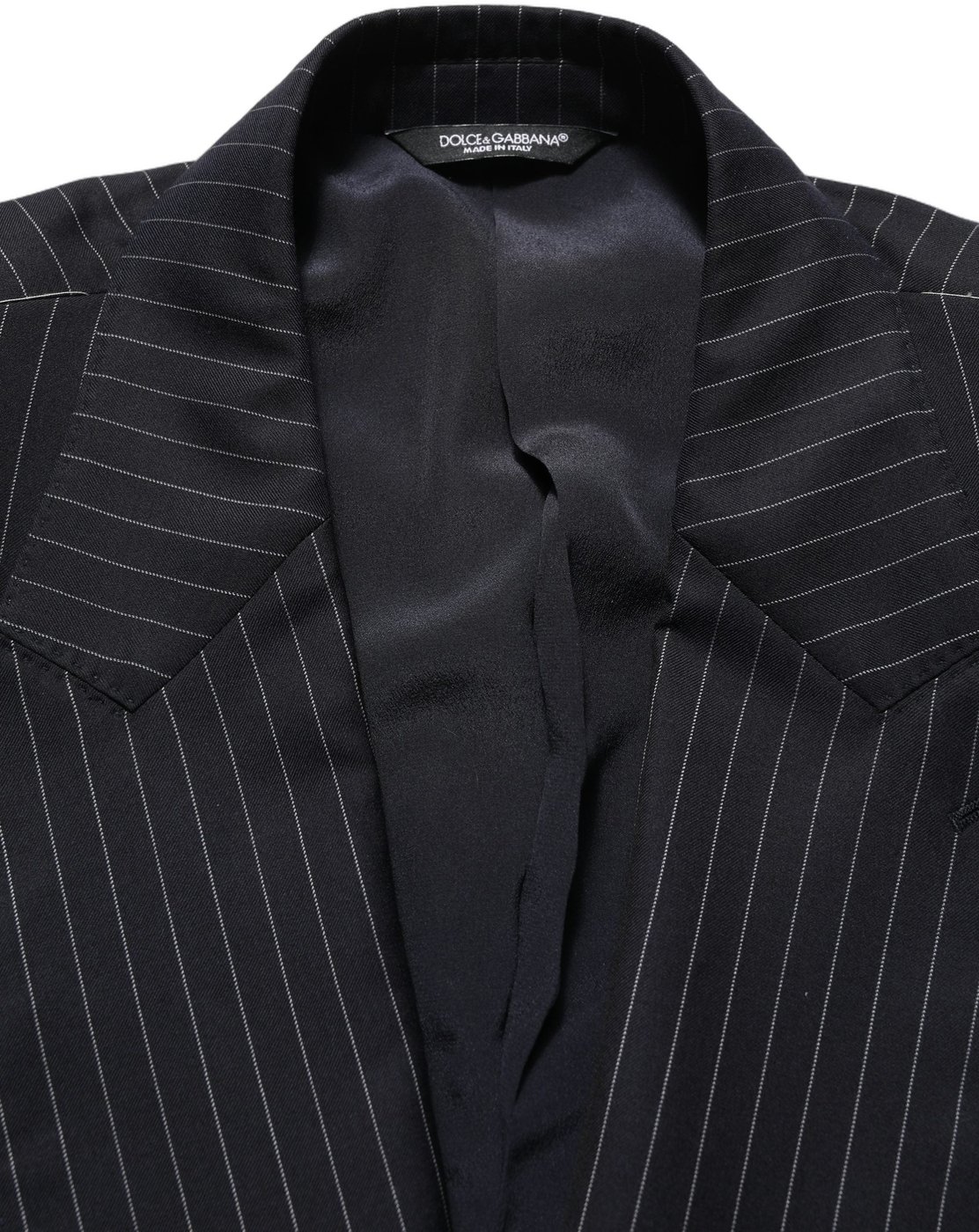 Dolce & Gabbana Dark Gray Stripes Wool Double Breasted Jacket