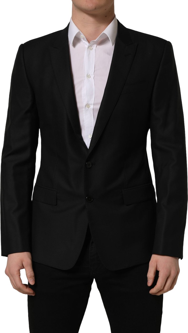 Dolce & Gabbana Black Wool Single Breasted Blazer Jacket