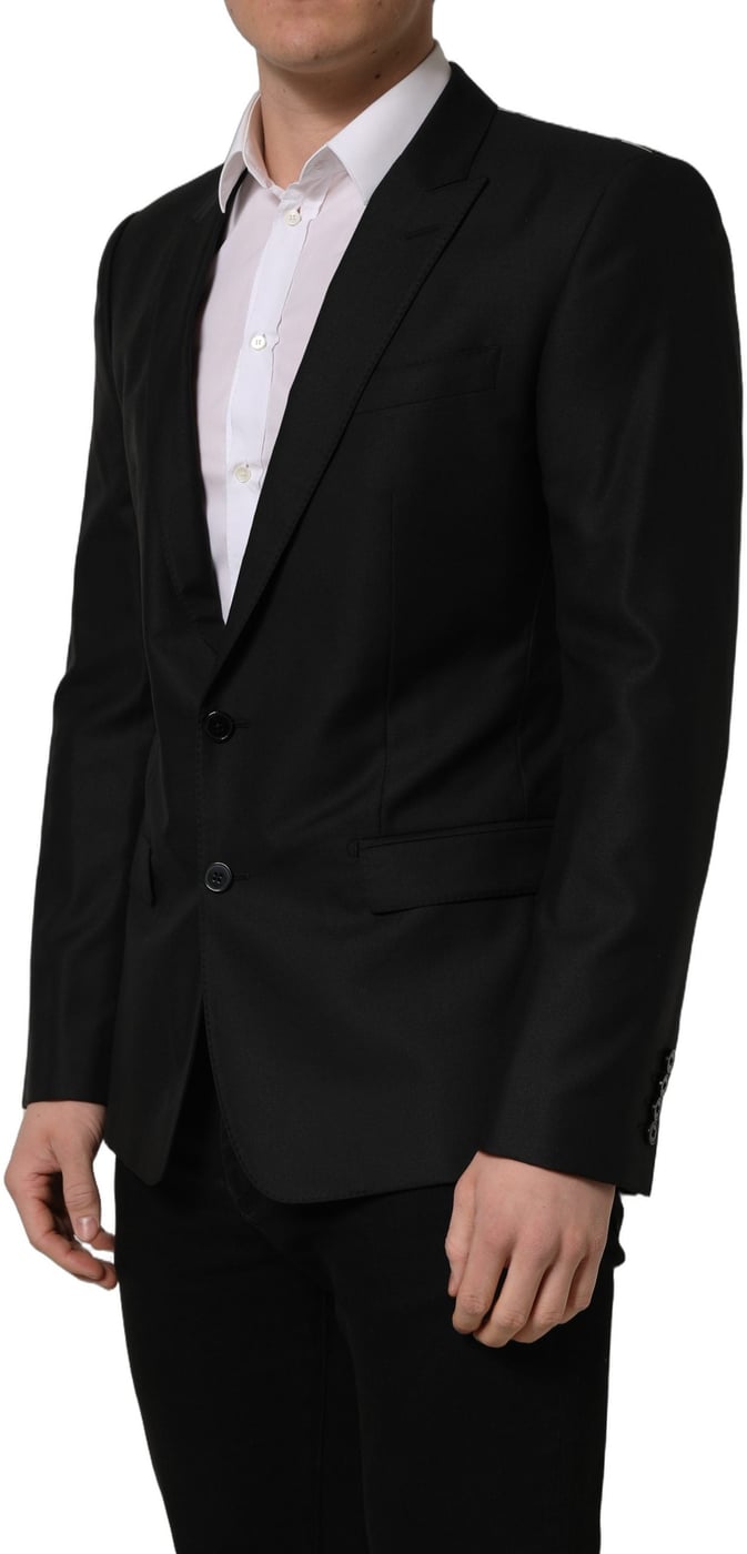 Dolce & Gabbana Black Wool Single Breasted Blazer Jacket