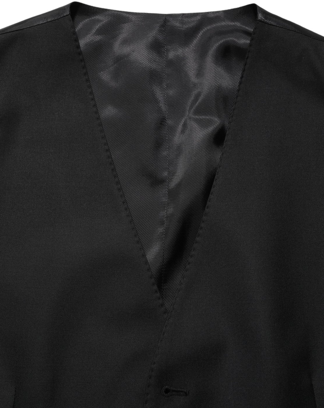 Dolce & Gabbana Black Wool Single Breasted Waistcoat Vest