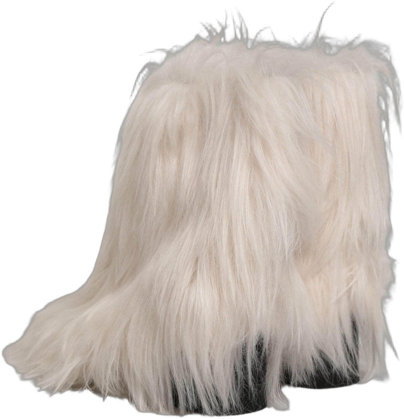 Dolce & Gabbana White Faux Fur Mid Calf Men Boots Shoes