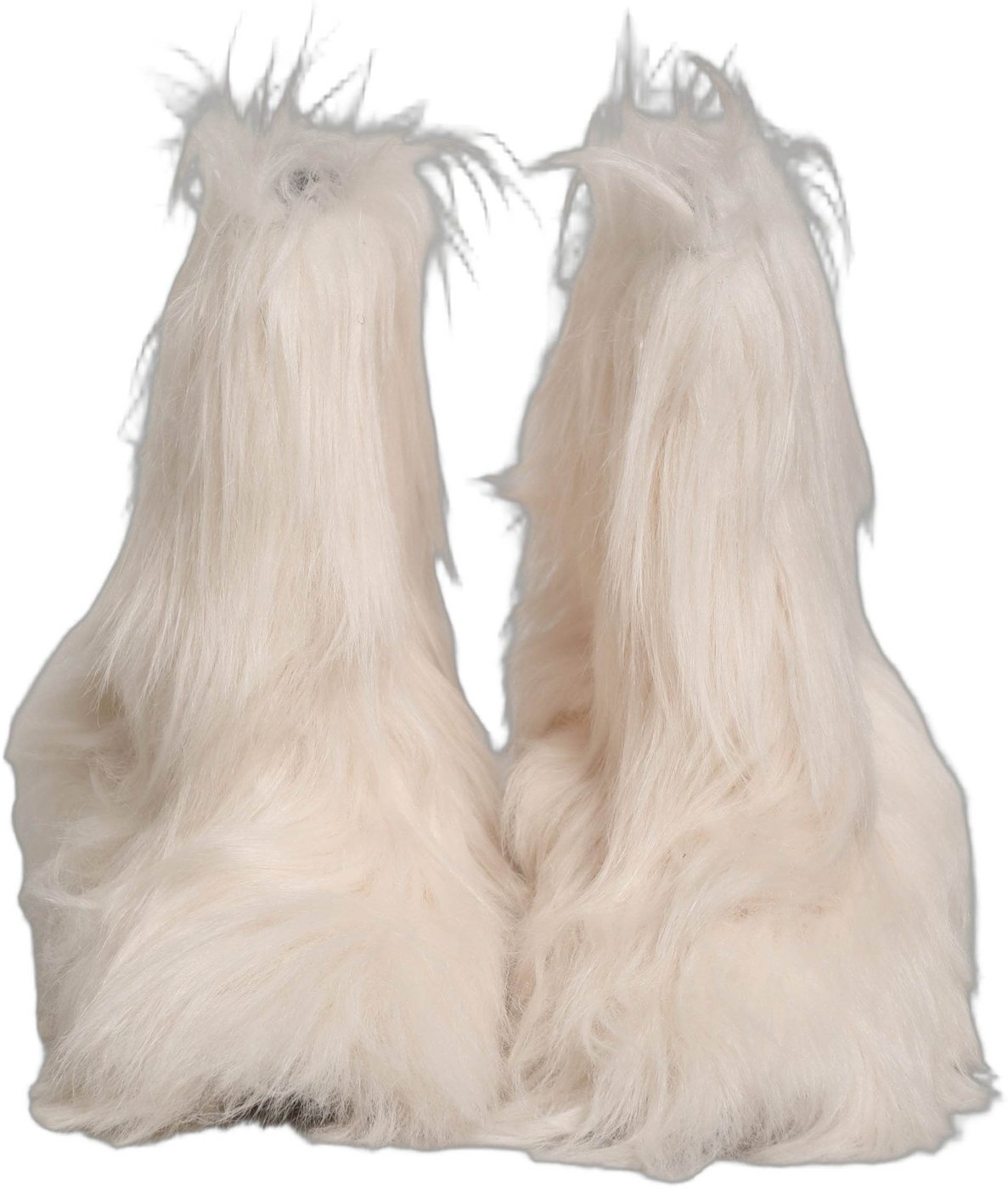 Dolce & Gabbana White Faux Fur Mid Calf Men Boots Shoes