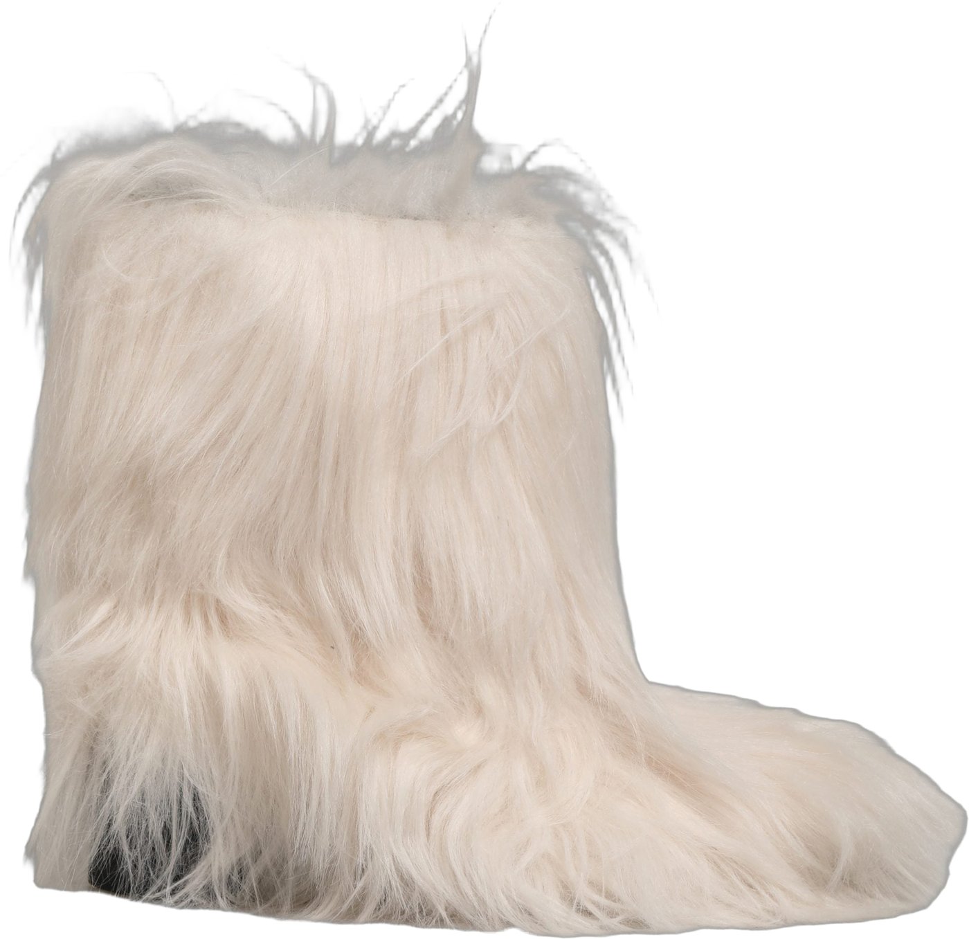 Dolce & Gabbana White Faux Fur Mid Calf Men Boots Shoes