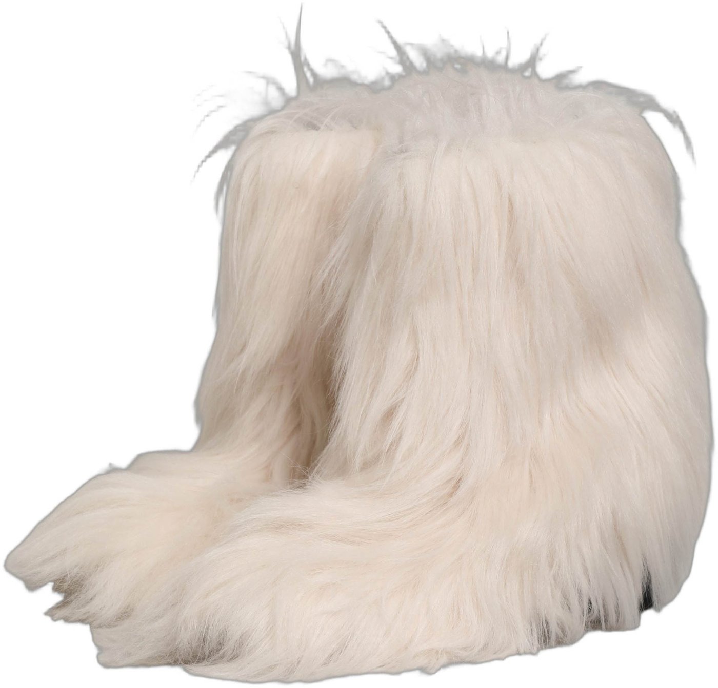 Dolce & Gabbana White Faux Fur Mid Calf Men Boots Shoes