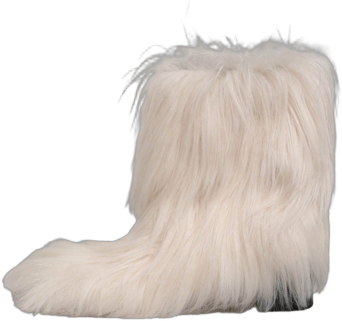 Dolce & Gabbana White Faux Fur Mid Calf Men Boots Shoes