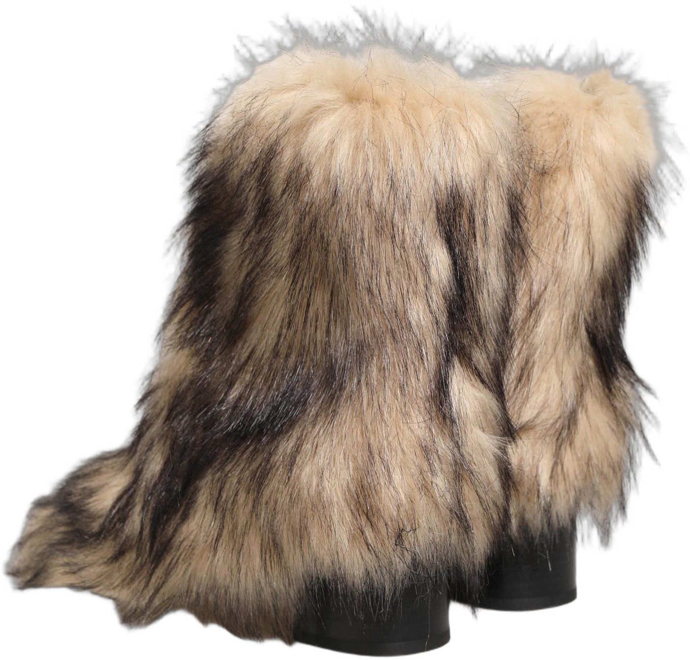 Dolce & Gabbana Brown Faux Fur Mid Calf Men Boots Shoes