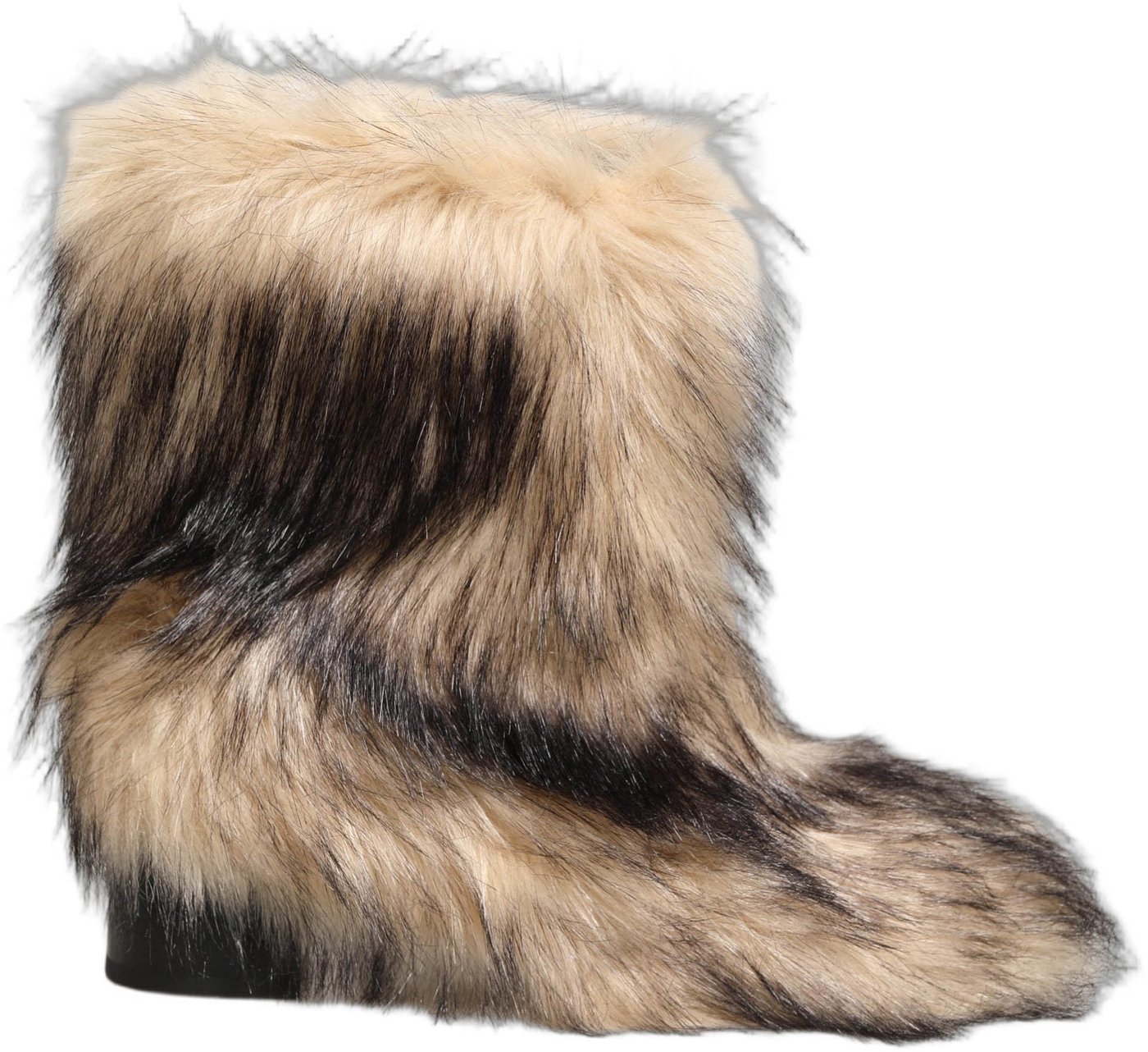 Dolce & Gabbana Brown Faux Fur Mid Calf Men Boots Shoes