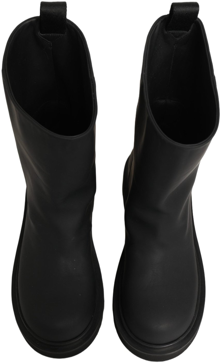 Dolce & Gabbana Black Leather Mid Calf Chunky Men Boots Shoes