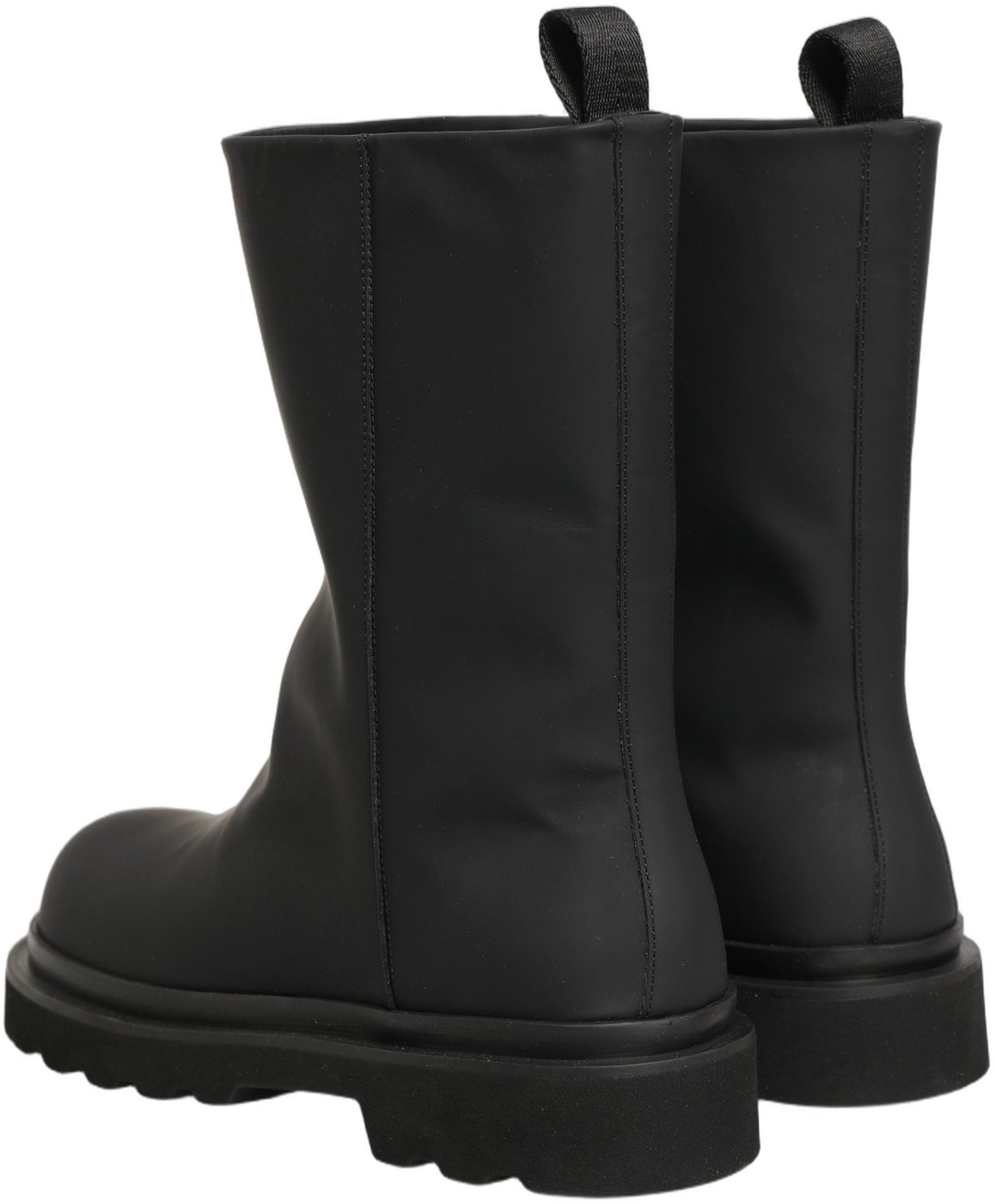 Dolce & Gabbana Black Leather Mid Calf Chunky Men Boots Shoes