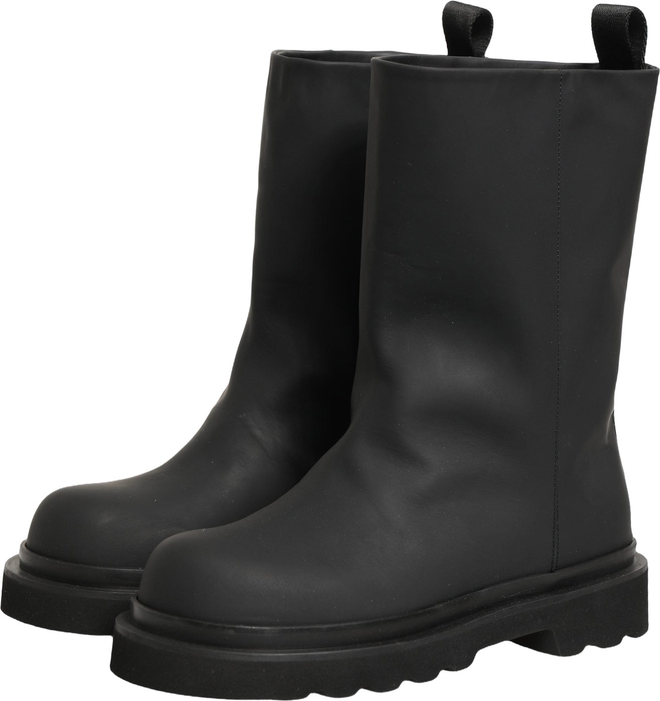 Dolce & Gabbana Black Leather Mid Calf Chunky Men Boots Shoes