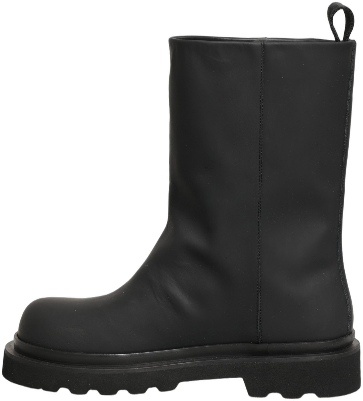 Dolce & Gabbana Black Leather Mid Calf Chunky Men Boots Shoes