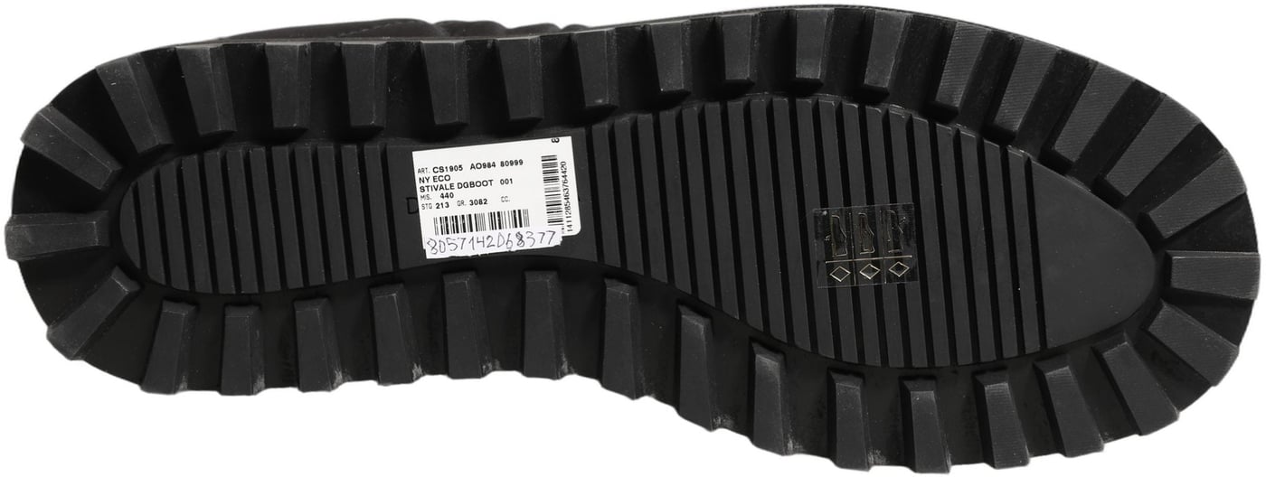 Dolce & Gabbana Black Quilted Effect Mid Calf Boots Shoes