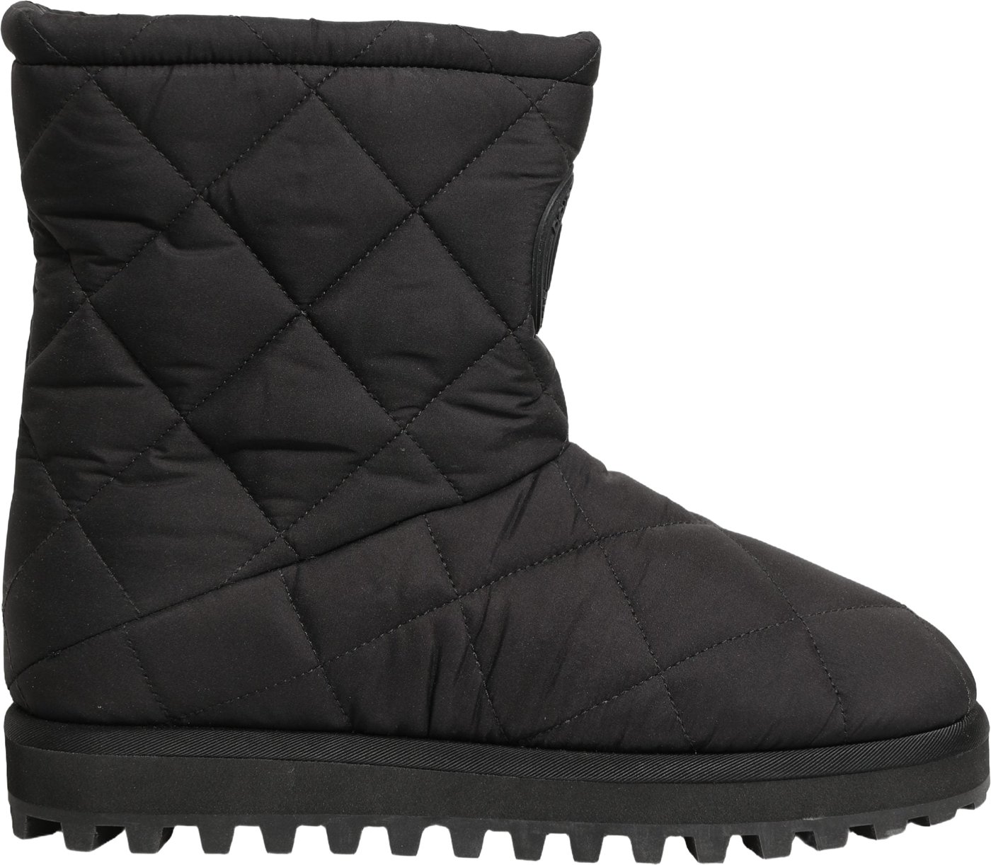 Dolce & Gabbana Black Quilted Effect Mid Calf Boots Shoes