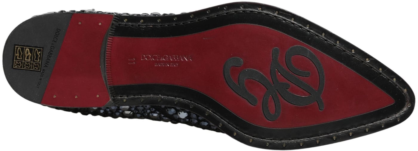 Dolce & Gabbana Black Embellished Chelsea Ankle Boots Shoes