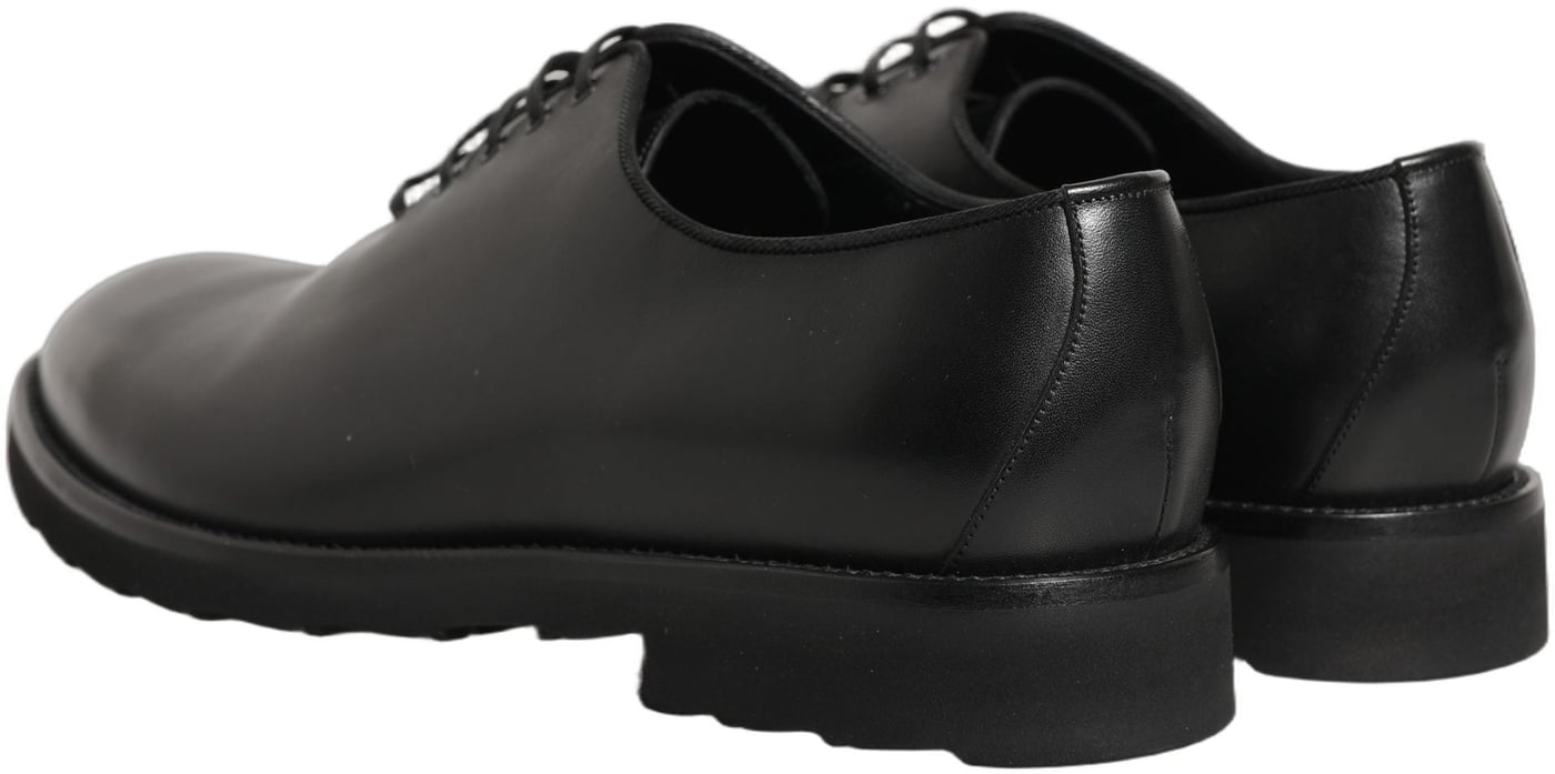 Dolce & Gabbana Black Leather Men Oxford Dress Formal Shoes